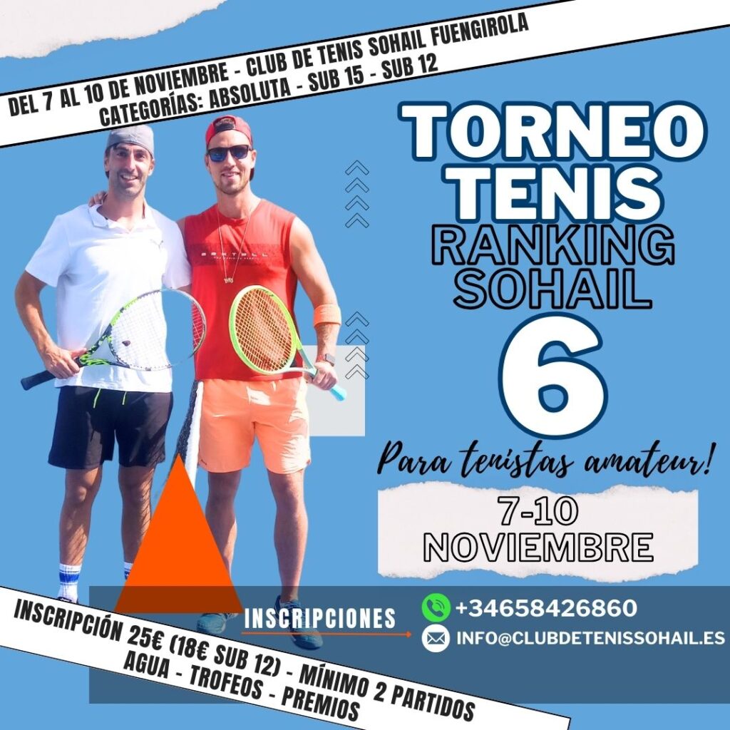 Cartel cuadrado Torneo 6 Ranking Sohail 2024